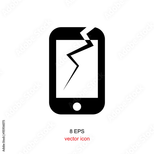 Broken smartphone icon, illustration
