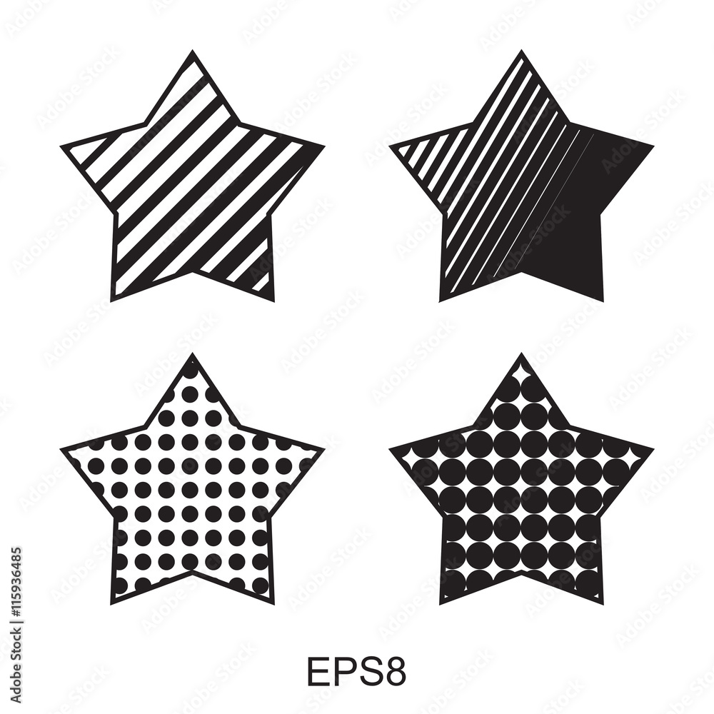 Dots star icon set Dots star icon set