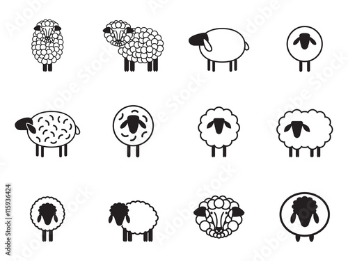 Vector sheep icon collection