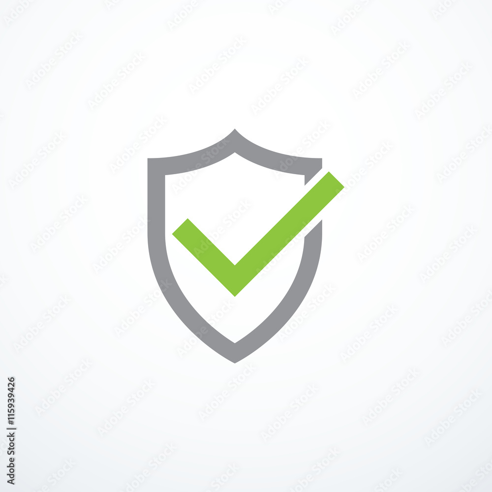Shield and tick icon Shield and tick icon