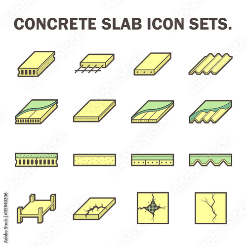 Concrete slab vector icon sets design.