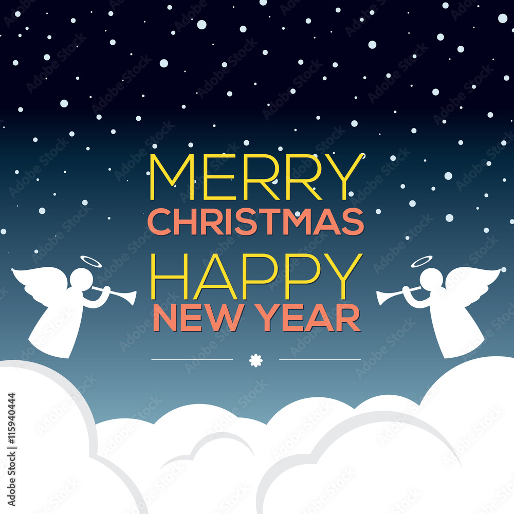 Naklejka Happy New Year Card Vector Illustration.