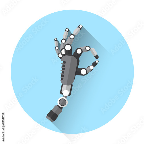 Modern Robot Hand Okay Finger Gesture Icon