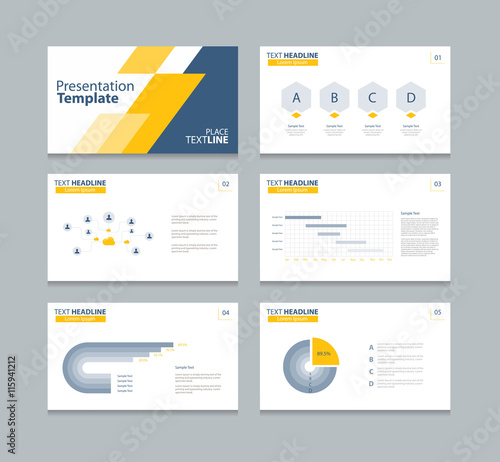 abstract page layout design template for presentation, brochure with info graphic elements design set