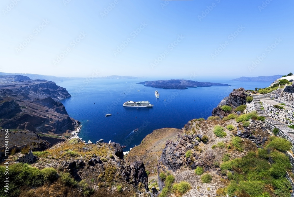 Landscape and sea view, Santorini, Greece