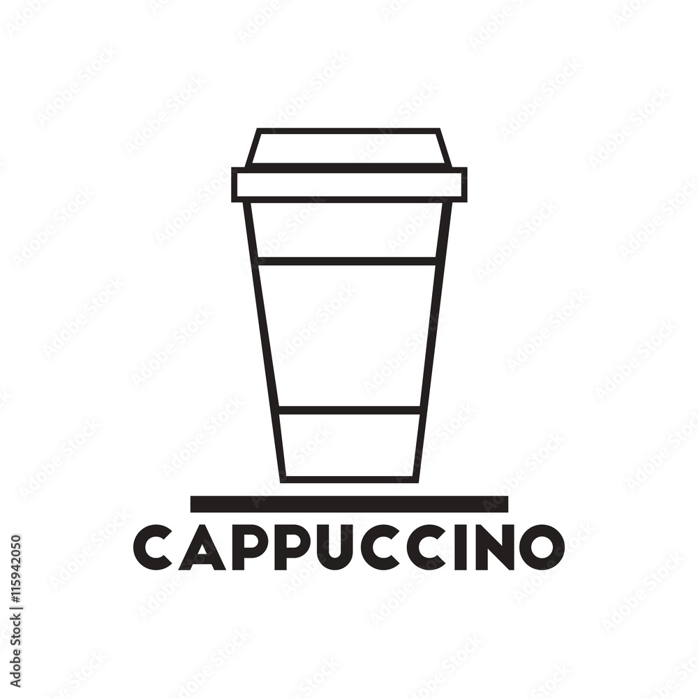 black vector icon on white background cappuccino to go black vector icon on white background cappuccino to go