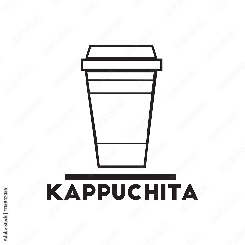 black vector icon on white background kappuchita to go black vector icon on white background kappuchita to go