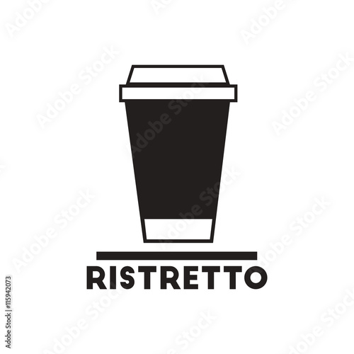 black vector icon on white background ristretto to go