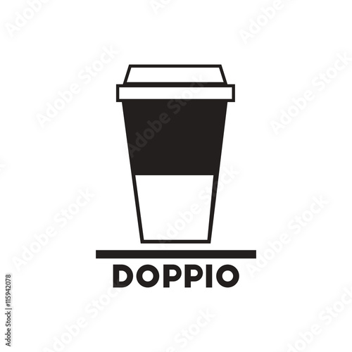 black vector icon on white background doppio to go