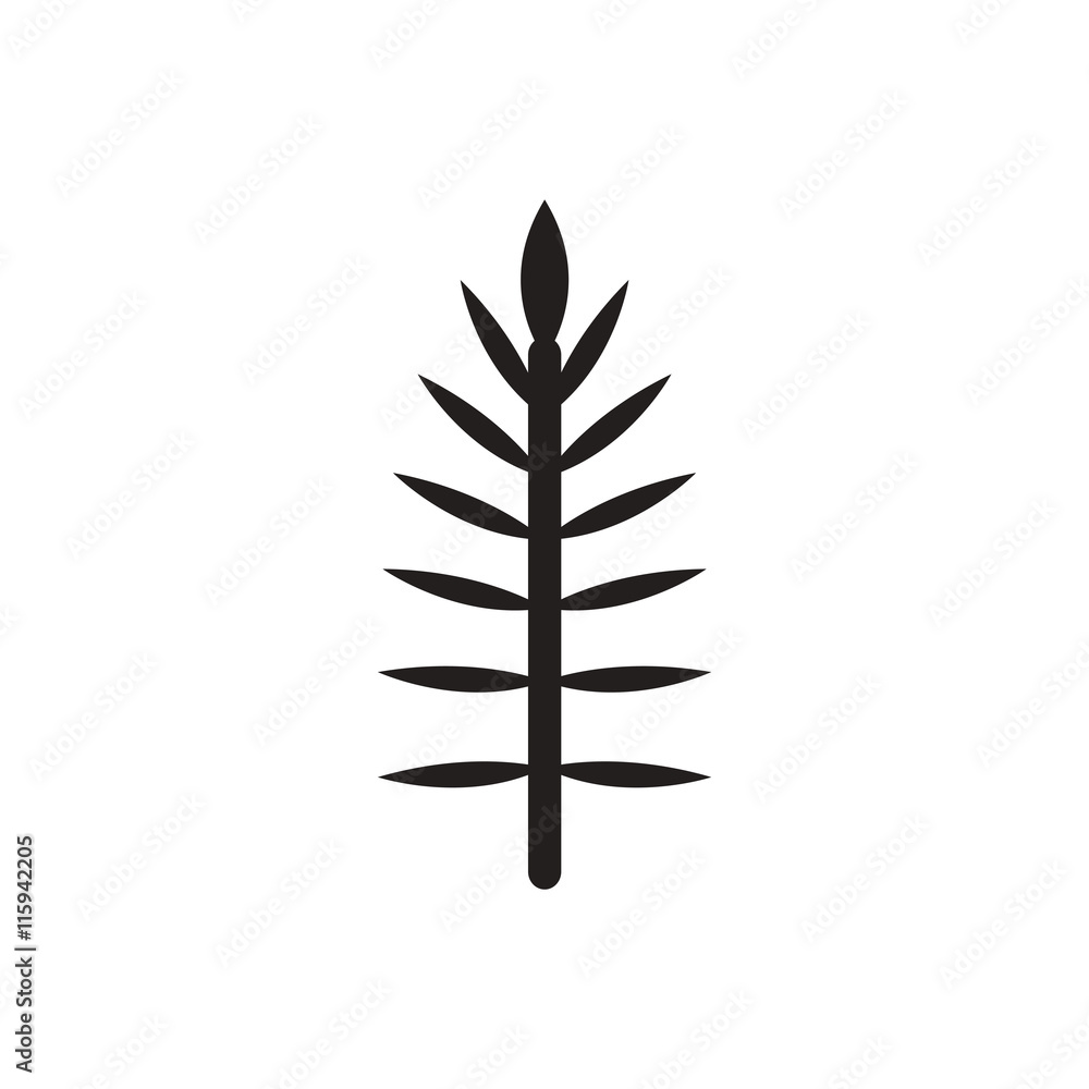 black vector icon on white background tree leaf black vector icon on white background tree leaf