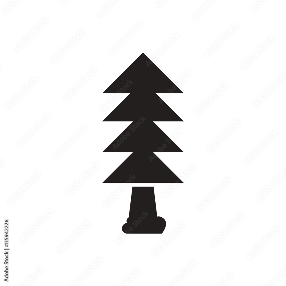 black vector icon on white background tree silhouette black vector icon on white background tree silhouette