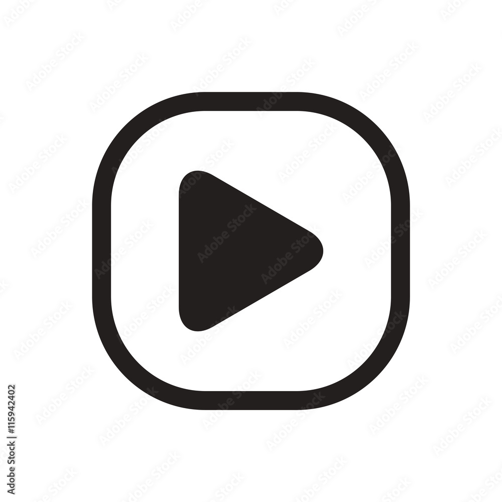 black vector icon on white background button music black vector icon on white background button music