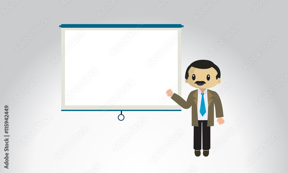 Fototapeta premium Male Professor vector teaching