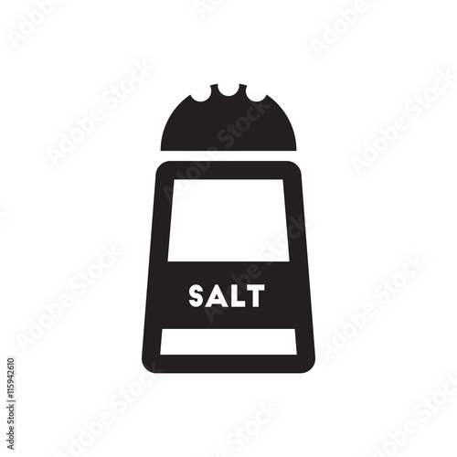 black vector icon on white background salt shaker