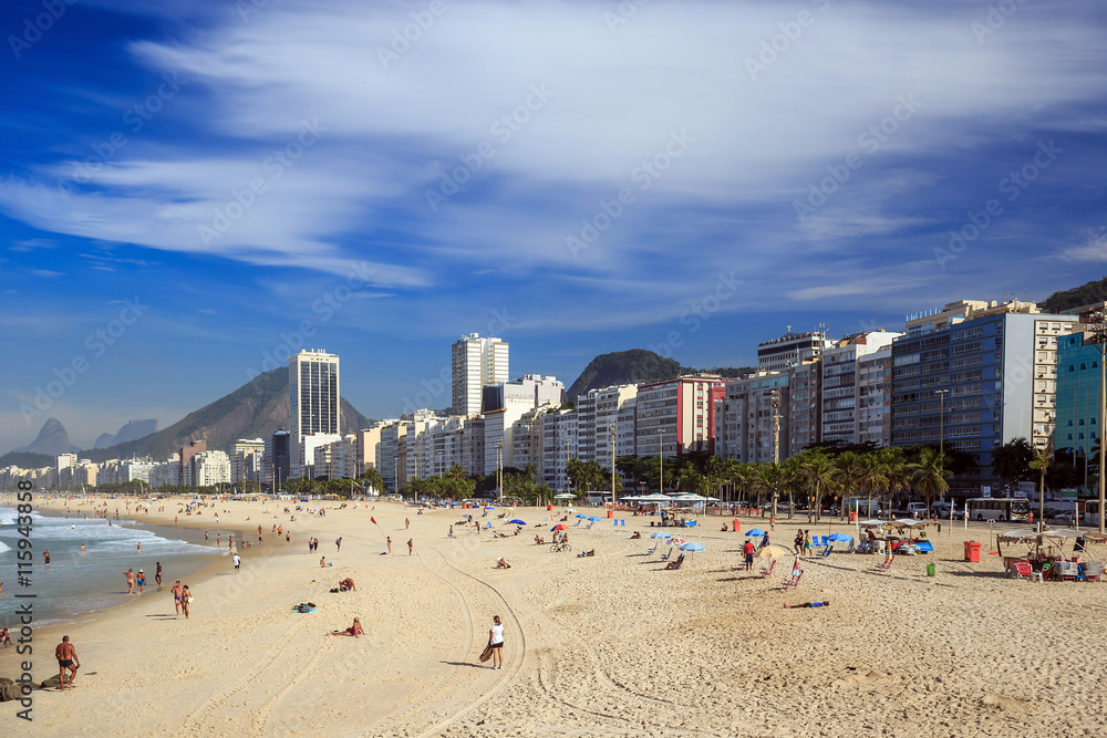 View of Copacabana beach in Rio de Janeiro View of Copacabana beach in Rio de Janeiro