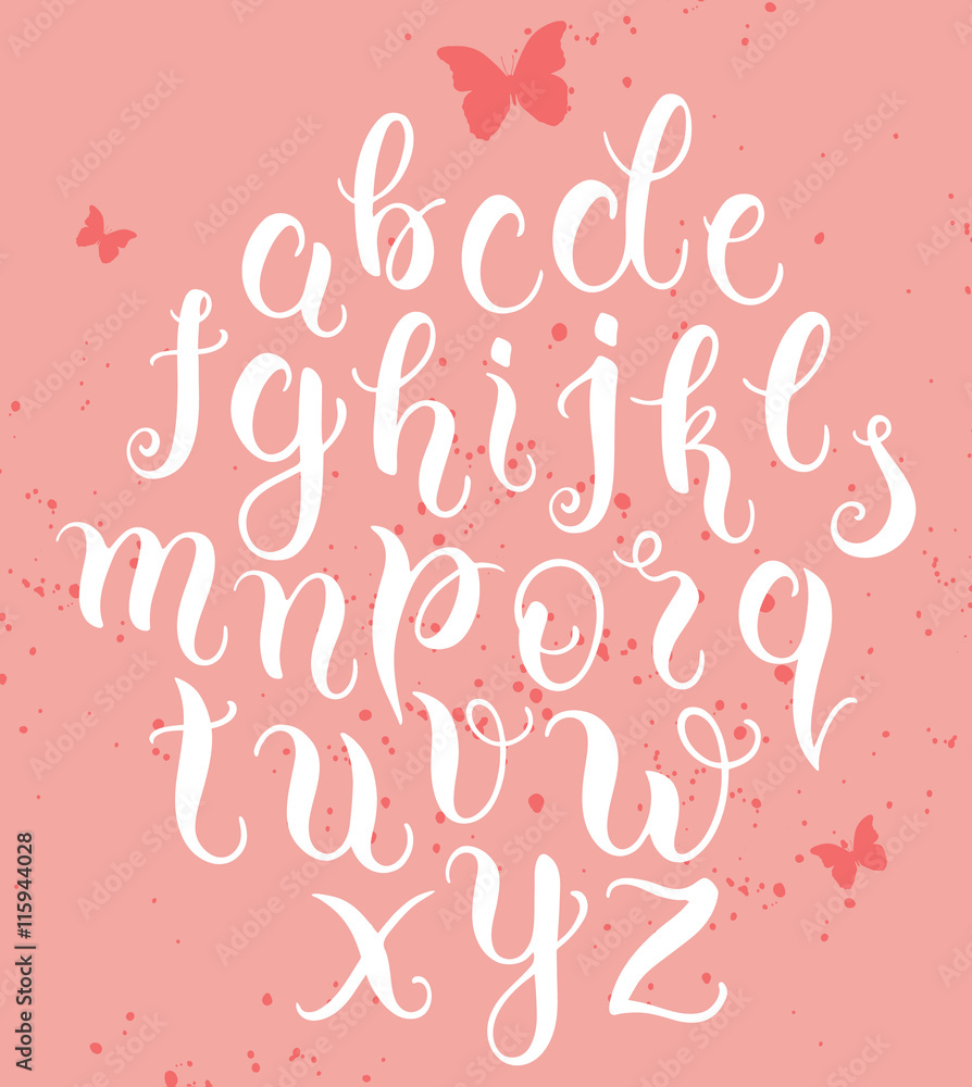 Hand drawn abc letters. Modern calligraphy alphabet Hand drawn abc letters. Modern calligraphy alphabet