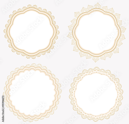 Backgrounds with delicate edging in vintage style. Elements for labels, cards, greetings.