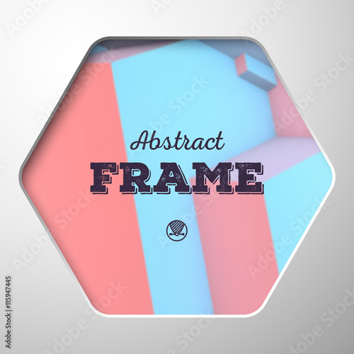 Abstract frame with rose quartz and serenity cubes