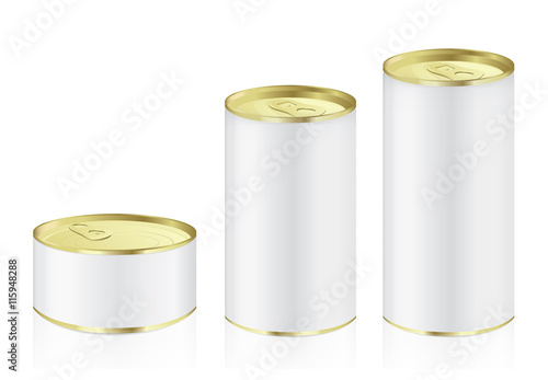 Aluminum can have gold color lid in difference size ideal for food and other