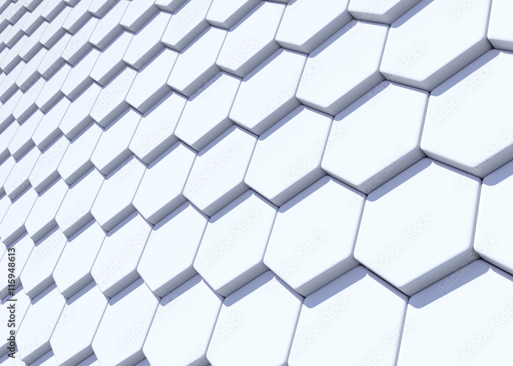 Naklejka premium Abstract hexagonal design background, 3D rendering
