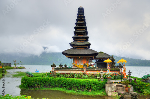 Pura Ulun Danu Bratan, Hindu temple on Bratan lake, Bali, Indonesia..