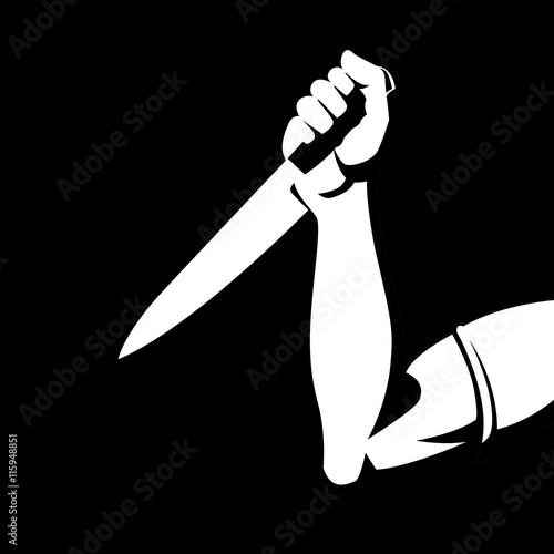 Man holding a knife photo