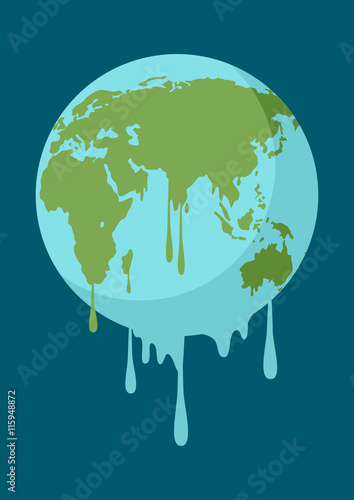 Graphic illustration of a melting earth
