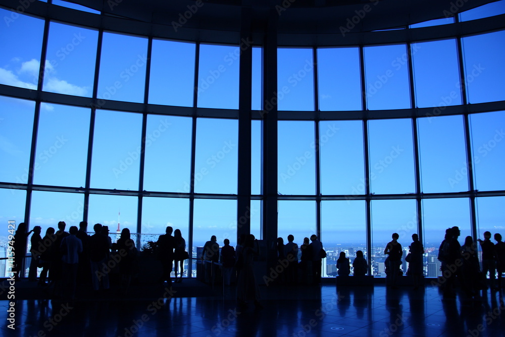 Ταπετσαρία Silhouette of People - Day time of Tokyo City View in Roppongi Tokyo, JAPAN