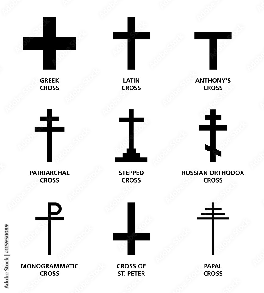 Christian cross variants. The nine most important main religious ...