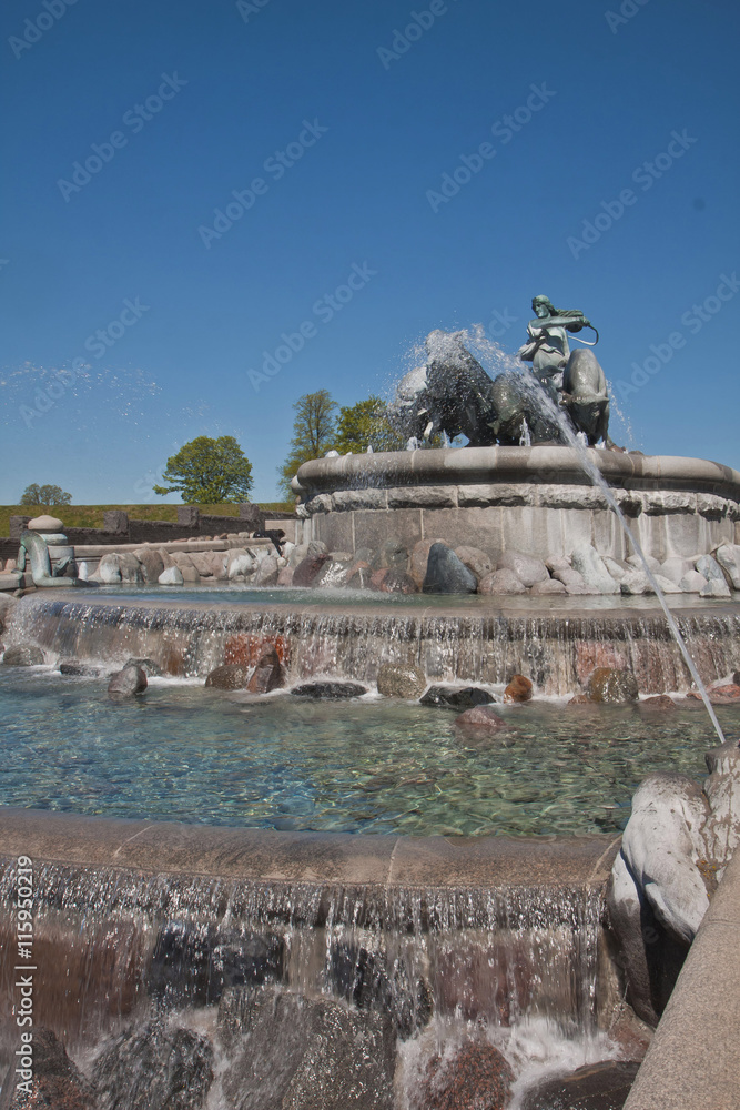 Copenhagen, Denmark - Gefion Fountain from 1908 the largest fountain of Copenhagen Copenhagen, Denmark - Gefion Fountain from 1908 the largest fountain of Copenhagen