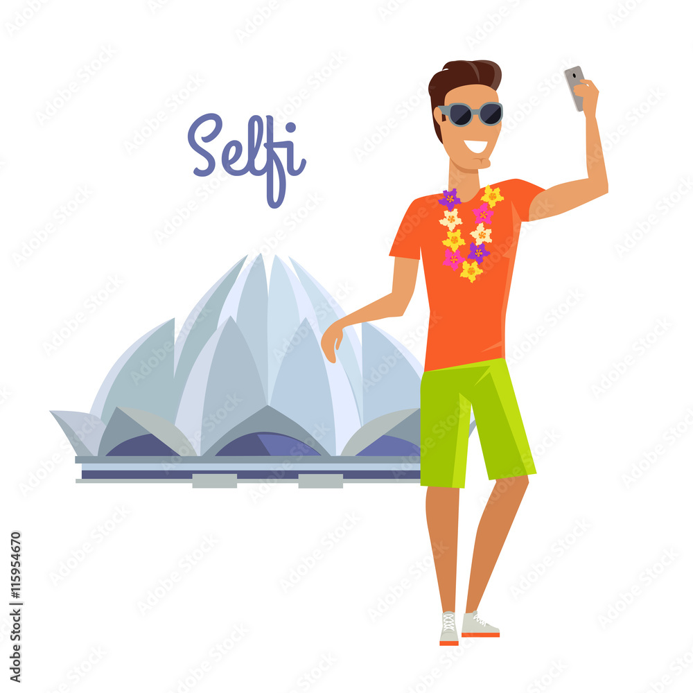 Man Selfie on Summer Vacation in India Man Selfie on Summer Vacation in India