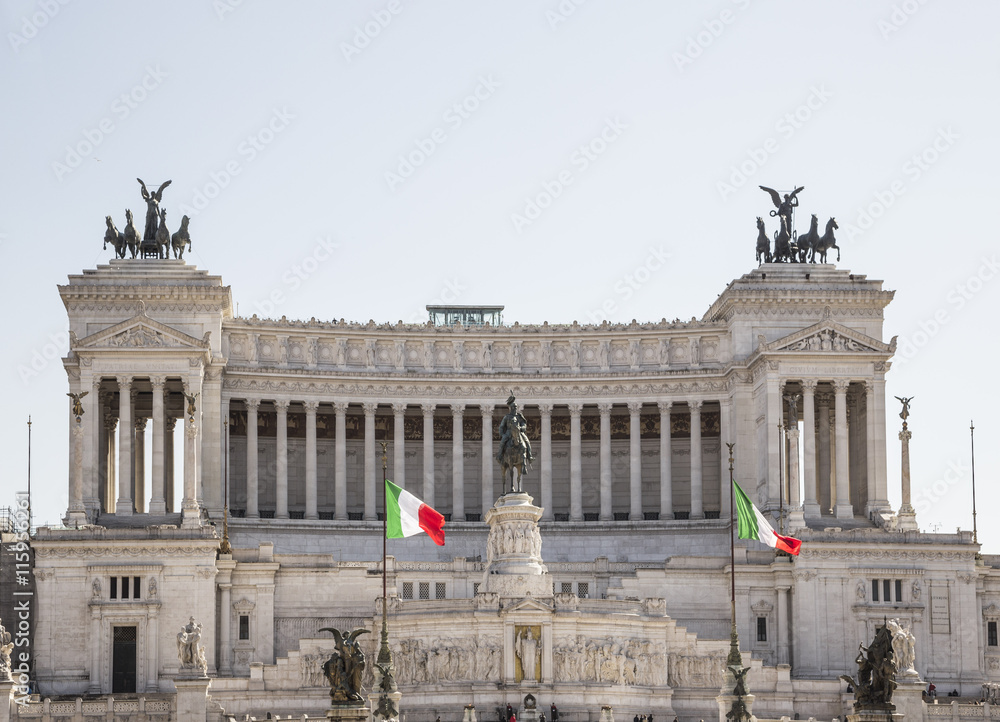 Naklejka premium The Altare della Patria or Il Vittoriano, a monument built in honour of Victor Emmanuel who is the first king of unified Italy