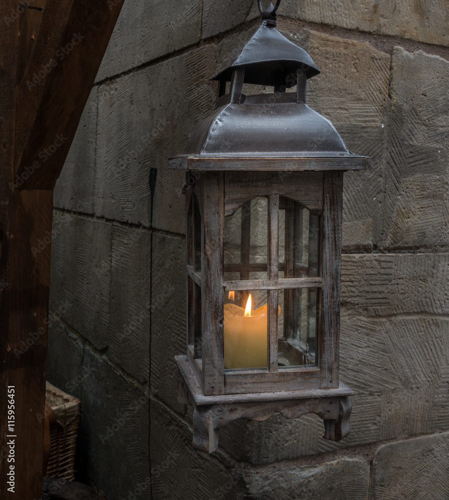 Old lantern in the ancient European city