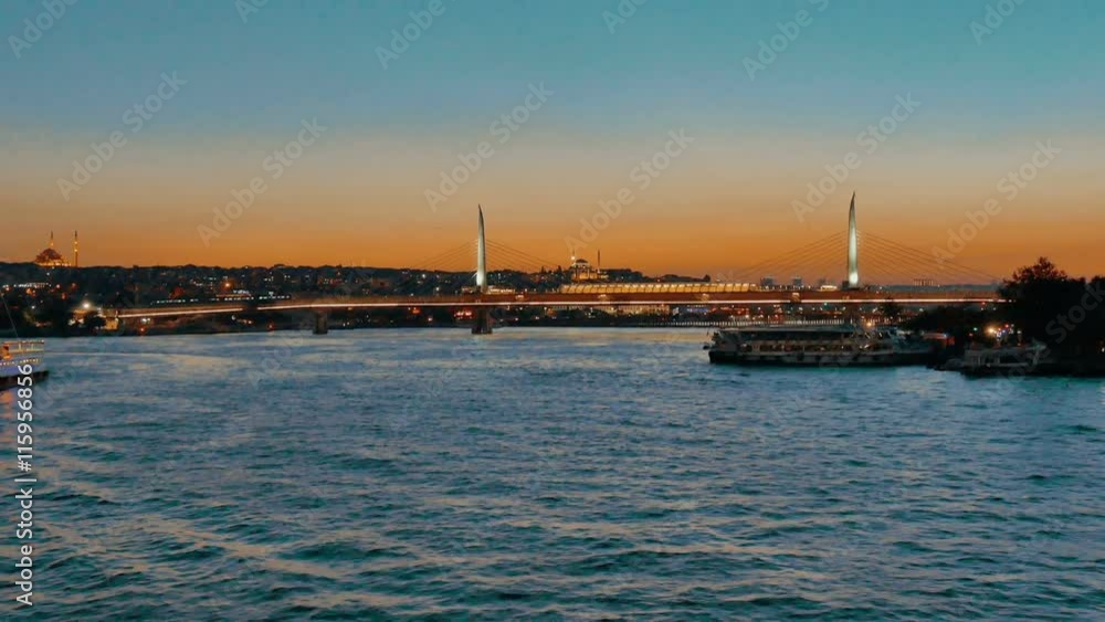 Halic Golden Horn Metro Bridge at Sunset Halic Golden Horn Metro Bridge at Sunset