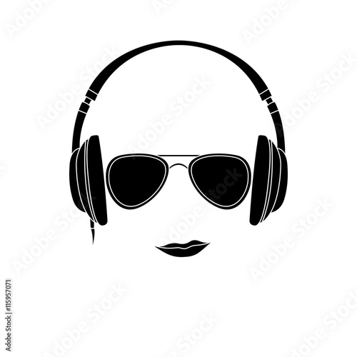 Vector illustration of man with headphones