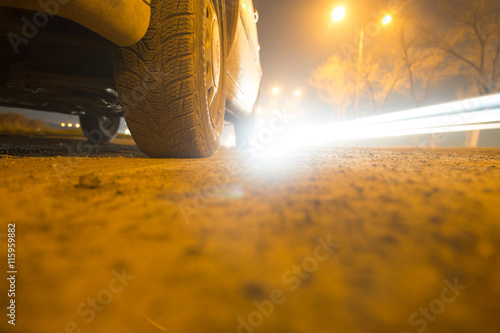 car on the road at night