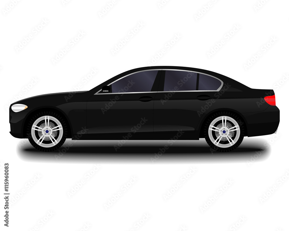 realistic car. sedan realistic car. sedan
