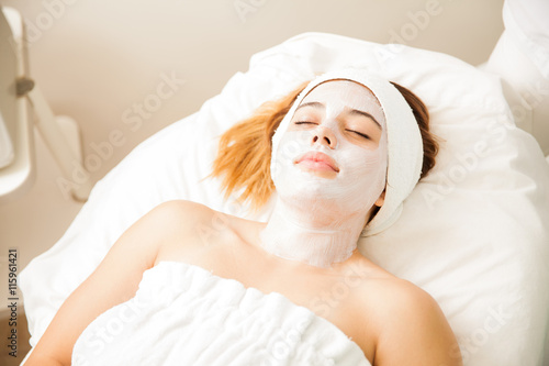 Moisturizing face treatment at a spa