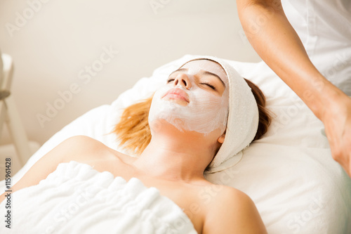 Antioxidant face treatment at a spa