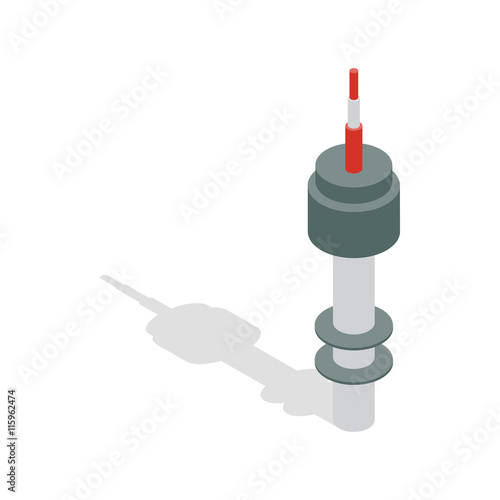Namsan tower in Seoul icon in isometric 3d style isolated on white background