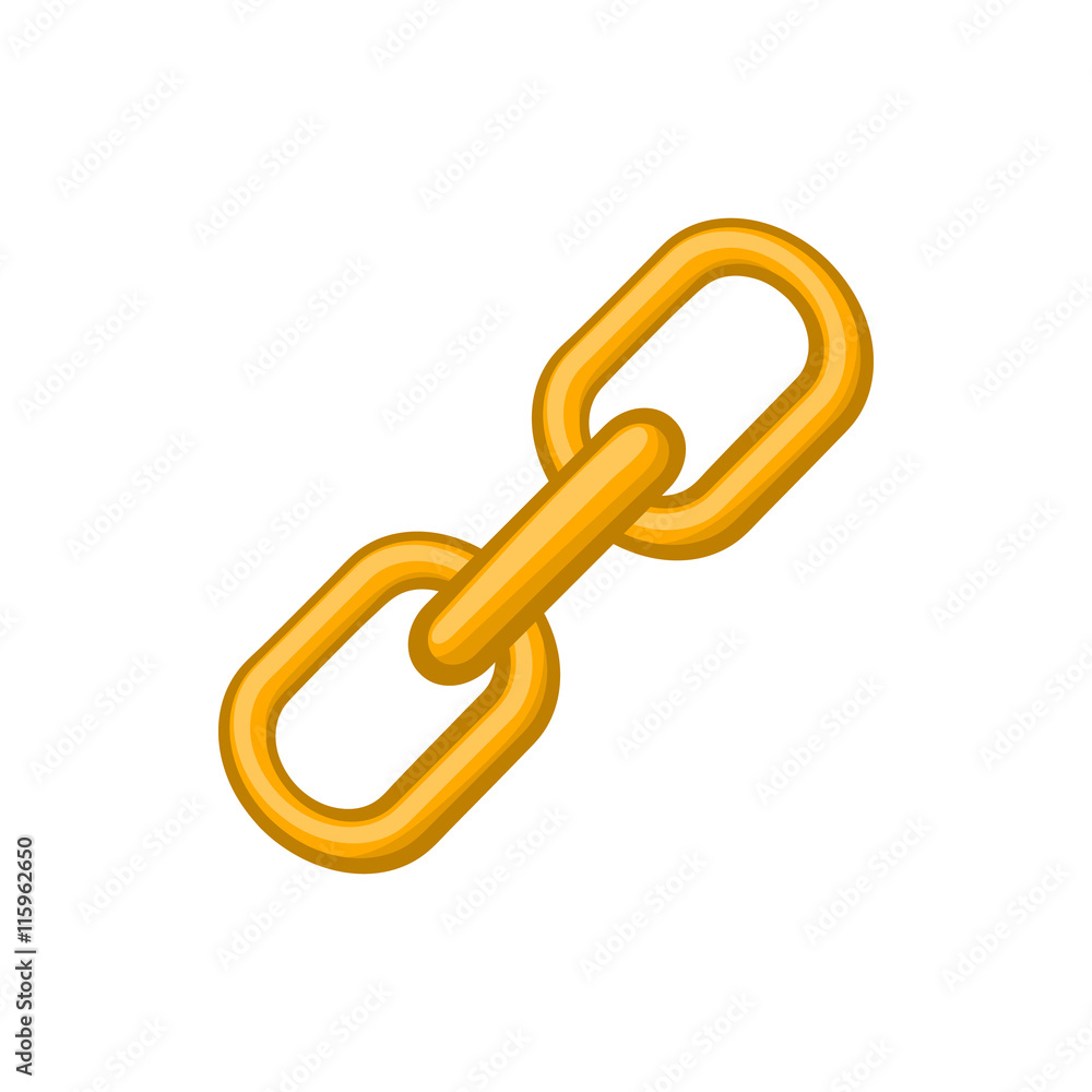 Chain icon in cartoon style isolated on white background. Metal symbol Chain icon in cartoon style isolated on white background. Metal symbol