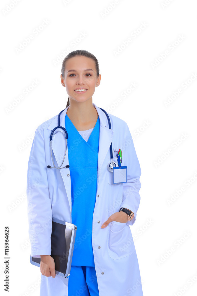 Beautiful young female with tablet computer Beautiful young female with tablet computer