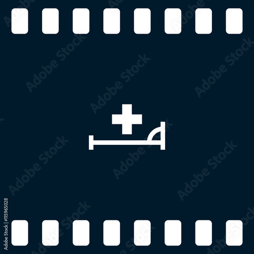 Vector icon with bed and cross