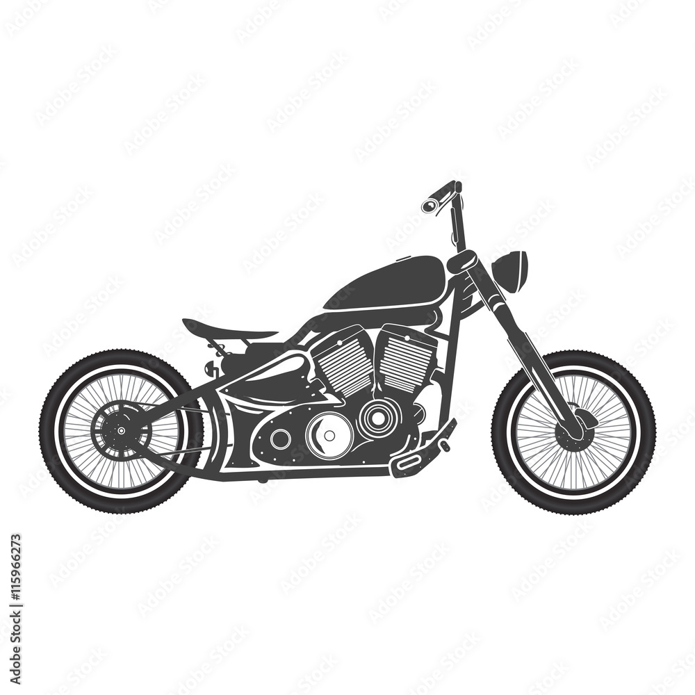 Fototapeta premium Old vintage bobber bike. cafe racer theme