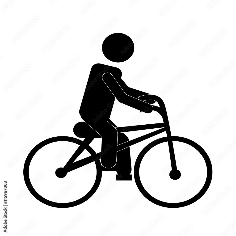 Obraz premium man riding bike