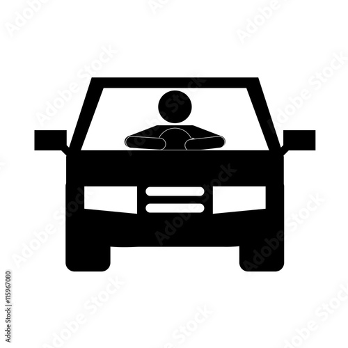 man driving car