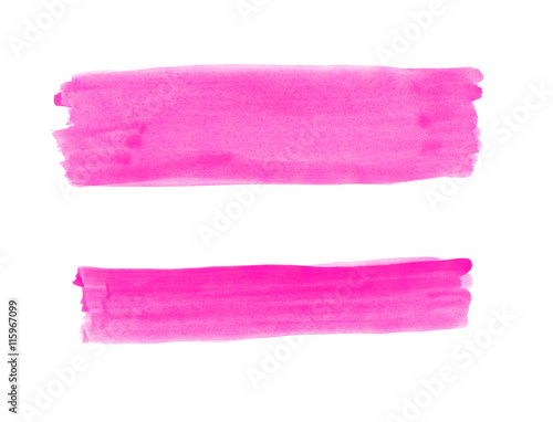 Wide and narrow magenta band painted with gouache