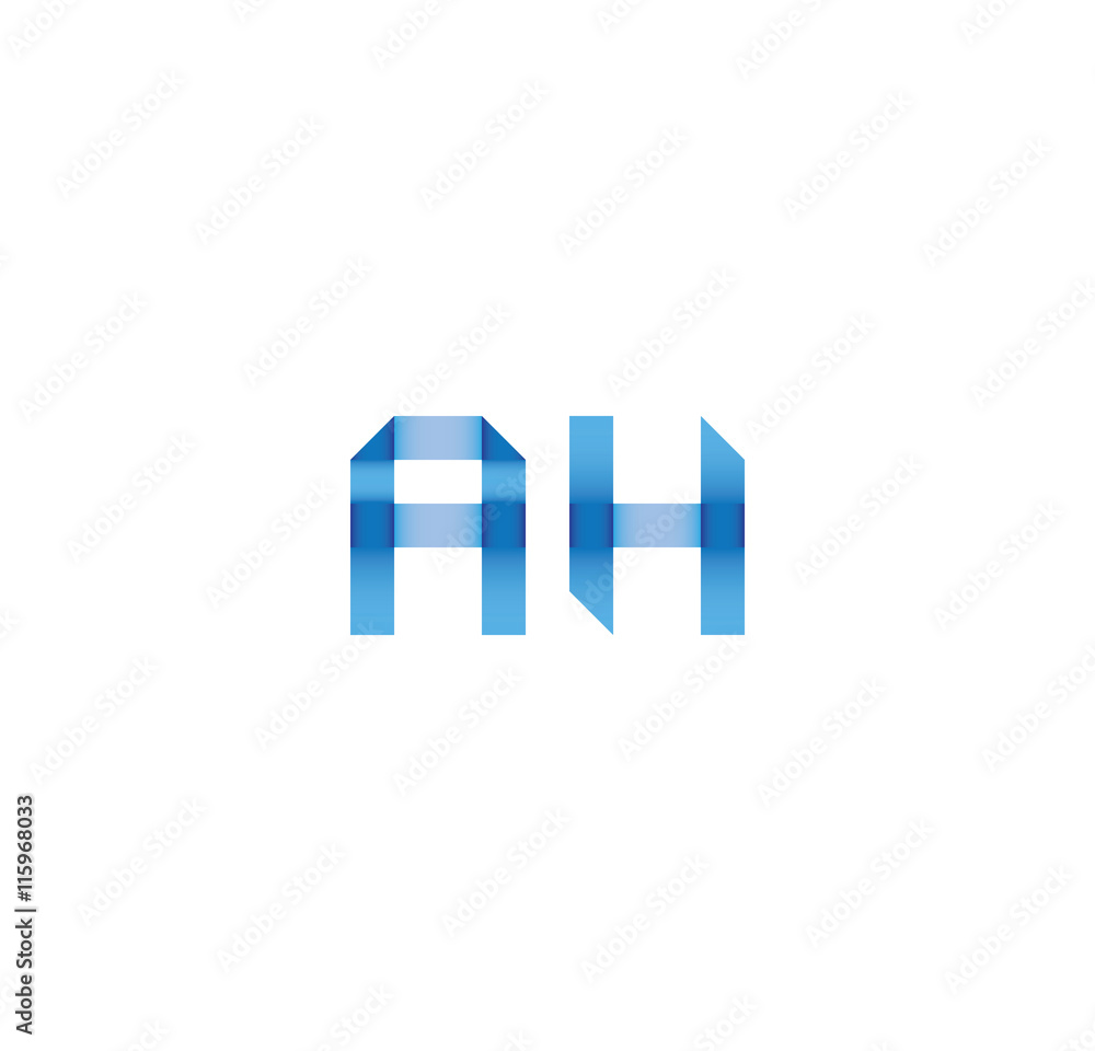 ah initial simple modern blue ah initial simple modern blue