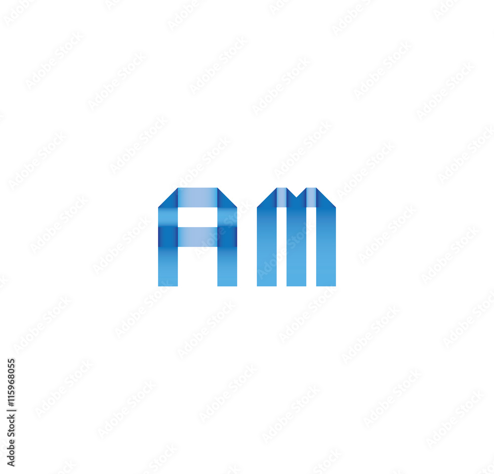 am initial simple modern blue am initial simple modern blue