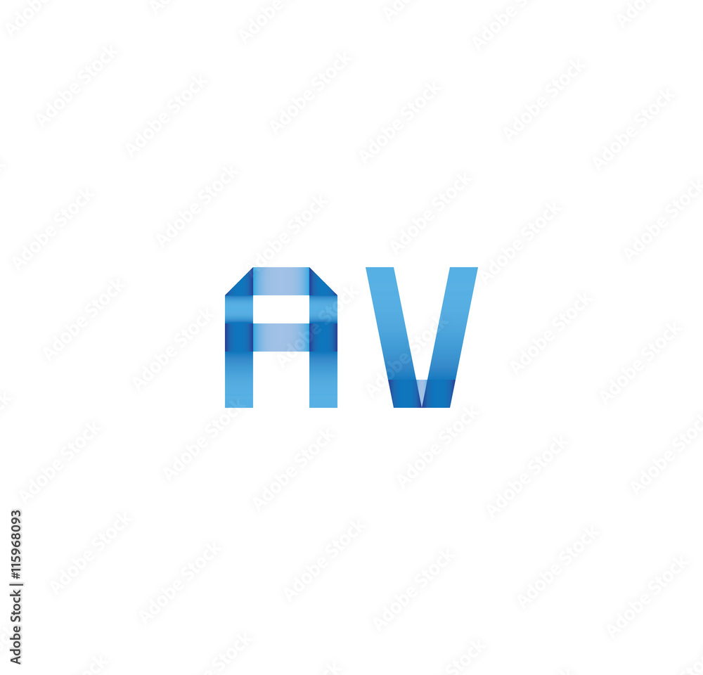Fototapeta premium av initial simple modern blue
